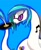 Size: 768x945 | Tagged: safe, artist:mixdaponies, imported from derpibooru, dj pon-3, vinyl scratch, original species, snake, :3, :p, alternative cutie mark placement, blue background, cute, female, implied lesbian, implied scratchtavia, implied shipping, lidded eyes, looking at you, prehensile tail, silly, simple background, slit eyes, slit pupils, smiling, smirk, snek, solo, species swap, sunglasses, tail hold, tongue out, vinyl, vinylbetes