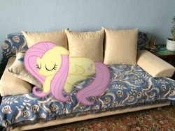 Size: 1400x1050 | Tagged: safe, artist:albertuha, imported from derpibooru, fluttershy, pegasus, pony, couch, cute, female, irl, mare, photo, ponies in real life, shyabetes, sleeping, solo