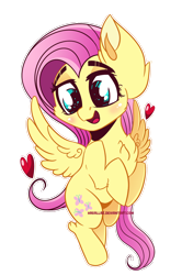 Size: 1160x1742 | Tagged: safe, artist:hagalazka, artist:hagallaz, imported from derpibooru, fluttershy, pegasus, pony, blushing, chest fluff, cute, female, heart, mare, open mouth, shyabetes, simple background, solo, transparent background