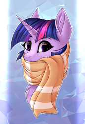 Size: 1542x2247 | Tagged: safe, artist:deltahedgehog, imported from derpibooru, twilight sparkle, pony, clothes, female, mare, scarf, solo