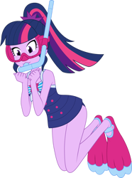 Size: 1024x1375 | Tagged: safe, artist:shoxxe, artist:zefrenchm, imported from derpibooru, sci-twi, twilight sparkle, equestria girls, equestria girls series, clothes, colored, dive mask, female, flippers, flippers (gear), goggles, ponytail, sci-twi swimsuit, simple background, snorkel, solo, swimsuit, transparent background, vector