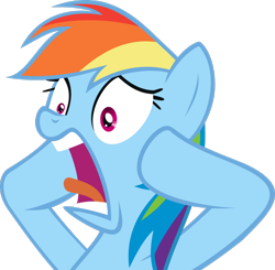 Size: 1600x1571 | Tagged: artist needed, source needed, useless source url, safe, imported from derpibooru, rainbow dash, pony, trade ya, despair, disbelief, female, sad, shocked, simple background, solo, transparent background, vector