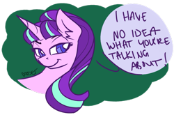 Size: 791x521 | Tagged: safe, artist:cadetredshirt, imported from derpibooru, starlight glimmer, pony, unicorn, bust, colored, female, leaning, mare, s5 starlight, sketch, smug, solo