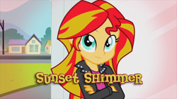 Size: 1280x720 | Tagged: safe, imported from derpibooru, sunset shimmer, equestria girls, crossed arms, looking at you, official, youtube link