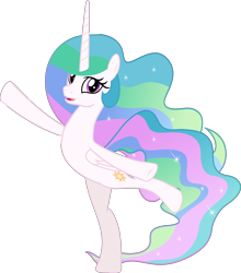 Size: 5717x6508 | Tagged: safe, artist:jhayarr23, edit, editor:slayerbvc, imported from derpibooru, vector edit, princess celestia, alicorn, pony, horse play, absurd resolution, accessory-less edit, barehoof, charades, cute, cutelestia, female, mare, missing accessory, sillestia, silly, silly pony, simple background, solo, standing, standing on one leg, transparent background, vector