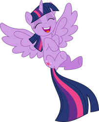 Size: 2048x2522 | Tagged: safe, artist:jp, derpibooru exclusive, imported from derpibooru, twilight sparkle, alicorn, pony, .svg available, cute, eyes closed, female, flying, happy, laughing, simple background, solo, spread wings, svg, transparent background, twiabetes, twilight sparkle (alicorn), vector, wings