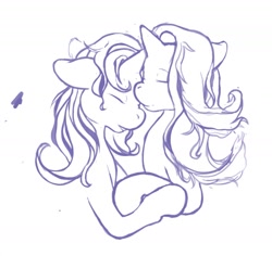 Size: 1280x1208 | Tagged: safe, artist:bulldoq, imported from derpibooru, starlight glimmer, trixie, pony, unicorn, cuddling, female, lesbian, shipping, sketch, startrix