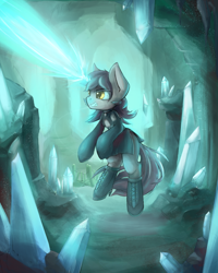 Size: 1280x1600 | Tagged: safe, artist:blvckmagic, imported from derpibooru, oc, oc only, oc:silver bubbles, pony, unicorn, boots, clothes, crossdressing, crystal, high heel boots, magic, male, shoes, solo, stallion