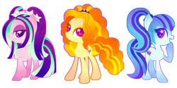 Size: 1100x550 | Tagged: safe, artist:disfiguredstick, imported from derpibooru, adagio dazzle, aria blaze, sonata dusk, pony, adoragio, ariabetes, cute, female, mare, no catchlights, pigtails, ponified, ponytail, profile, simple background, sonatabetes, starry eyes, the dazzlings, transparent background, trio, twintails, wingding eyes