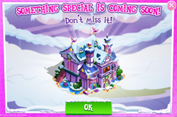 Size: 1032x685 | Tagged: safe, imported from derpibooru, pony, the hearth's warming club, advertisement, christmas, gameloft, holiday, limited-time story, official, school of friendship, snow