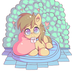 Size: 1500x1500 | Tagged: safe, artist:anonbelle, imported from derpibooru, oc, oc only, oc:dawnsong, earth pony, pony, commission, cute, female, filly, glasses, heart, looking at you, love, ocbetes