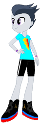 Size: 880x2684 | Tagged: safe, artist:jawsandgumballfan24, imported from derpibooru, rumble, equestria girls, clothes, equestria girls-ified, male, shirt, shoes, shorts, sneakers, solo, t-shirt, wristband