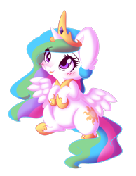 Size: 798x1030 | Tagged: safe, artist:miniaru, imported from derpibooru, princess celestia, alicorn, pony, chibi, cute, cutelestia, female, mare, simple background, smiling, solo, transparent background