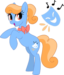 Size: 843x977 | Tagged: safe, artist:srsishere, imported from derpibooru, oc, oc only, oc:triple charm, earth pony, pony, bow, cutie mark, digital art, female, mare, ponytail, reference sheet, ribbon, simple background, transparent background