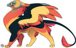 Size: 1272x802 | Tagged: safe, artist:kez, imported from derpibooru, oc, oc:junglefire, griffon, adoptable, fluffy, openwings, opinicus, wings