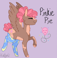 Size: 1280x1315 | Tagged: safe, artist:doodlegeek1o1, imported from derpibooru, pinkie pie, pegasus, pony, leak, spoiler:g5, alternate design, clothes, female, g5, g5 concept leak style, g5 concept leaks, pegasus pinkie pie, pinkie pie (g5 concept leak), pinkie pie (g5), race swap, socks, solo