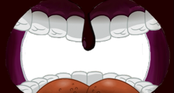 Size: 515x277 | Tagged: safe, artist:trini-mite, deleted from derpibooru, derpibooru exclusive, edit, editor:trini-mite, imported from derpibooru, vector edit, big macintosh, zecora, implied rarity, mouth cam, teeth, throat, uvula, vector