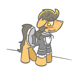 Size: 920x908 | Tagged: safe, artist:orbitalaerospace, imported from derpibooru, oc, oc only, oc:flint spark, earth pony, pony, blushing, choker, clothes, crossdressing, dress, maid, male, simple background, solo, stallion, transparent background, trap