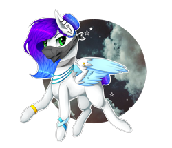 Size: 1792x1544 | Tagged: safe, artist:song-star, imported from derpibooru, oc, oc only, oc:fly-bi, pegasus, pony, bandana, blank flank, bracelet, choker, colored wings, ear piercing, earring, female, jewelry, mare, multicolored wings, necklace, piercing, raised hoof, solo, wing piercing, wristband