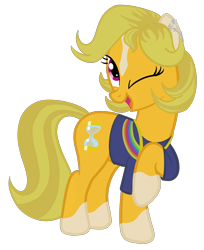 Size: 3871x4750 | Tagged: safe, artist:sixes&sevens, imported from derpibooru, doctor whooves, time turner, earth pony, pony, blaze (coat marking), clothes, coat markings, doctor who, ear piercing, earring, facial markings, female, jewelry, jodie whittaker, mare, one eye closed, piercing, ponified, raised hoof, simple background, socks (coat marking), socks (coat markings), solo, suspenders, the doctor, thirteenth doctor, transparent background, wink
