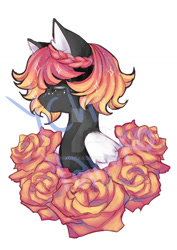 Size: 800x1132 | Tagged: safe, artist:yamikonek0, imported from derpibooru, oc, pony, commission, cute, flower, rose, ych result