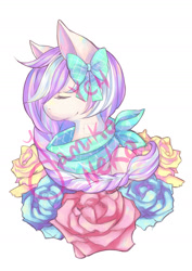 Size: 1280x1811 | Tagged: safe, artist:yamikonek0, imported from derpibooru, pony, commission, cute, flower, rose, ych result
