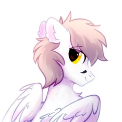 Size: 1400x1400 | Tagged: safe, artist:mirtash, imported from derpibooru, oc, oc only, oc:kej, pegasus, pony, looking back, male, rcf community, smiling, stallion