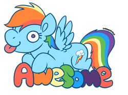 Size: 800x592 | Tagged: safe, alternate version, artist:darkodraco, imported from derpibooru, rainbow dash, pegasus, pony, awesome, derp, female, mare, simple background, smiling, solo, spread wings, tongue out, transparent background, wings