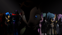 Size: 3265x1837 | Tagged: safe, artist:jollyoldcinema, imported from derpibooru, oc, pony, 3d, alone, confused, emotion, group, ponysona, source filmmaker