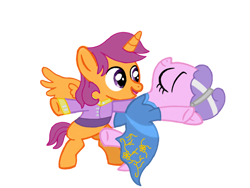 Size: 1024x768 | Tagged: safe, artist:turnaboutart, edit, imported from derpibooru, diamond tiara, scootaloo, alicorn, earth pony, pony, alicornified, alternate hairstyle, bipedal, clothes, dancing, dress, female, hairband, half r63 shipping, male, race swap, rule 63, scootacorn, scooteroll, scootertiara, scootiara, shipping, skatercorn, skatiara, straight, suit, underhoof