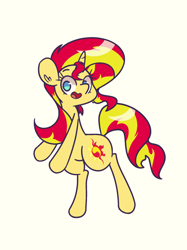 Size: 1280x1707 | Tagged: safe, artist:turtlefarminguy, imported from derpibooru, sunset shimmer, pony, unicorn, bipedal, female, mare, open mouth, rearing, simple background, solo, white background