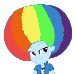 Size: 11452x11020 | Tagged: safe, artist:bigpurplemuppet99, artist:luckreza8, imported from derpibooru, rainbow dash, equestria girls, friendship games, absurd resolution, afro, alternate hairstyle, female, solo