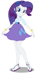 Size: 4500x8807 | Tagged: safe, alternate version, artist:mikedugan, artist:twilirity, imported from derpibooru, rarity, human, equestria girls, absurd resolution, belt, bracelet, clothes, curtsey, feet, female, jewelry, legs, looking at you, miniskirt, sandals, simple background, skirt, skirt pull, smiling, solo, toe ring, transparent background