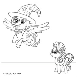 Size: 1280x1280 | Tagged: safe, artist:kevinpsb4, imported from derpibooru, starlight glimmer, trixie, alicorn, pony, alicornified, race swap, sketch, trixiecorn