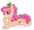 Size: 3000x2625 | Tagged: safe, artist:rainbowtashie, imported from derpibooru, apple rose, earth pony, pony, female, grin, lying down, mare, simple background, smiling, solo, transparent background, young apple rose