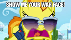 Size: 600x337 | Tagged: safe, edit, edited screencap, imported from derpibooru, screencap, spitfire, the washouts (episode), caption, faic, full metal jacket, image macro, meme, memeful.com, text