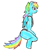 Size: 1138x1311 | Tagged: artist needed, source needed, safe, imported from derpibooru, rainbow dash, anthro, unguligrade anthro, clothes, female, solo, squatting
