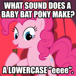 Size: 1079x1080 | Tagged: safe, edit, edited screencap, imported from derpibooru, screencap, pinkie pie, pony, baby cakes, broom, caption, cropped, curtain, curtains, eeee, image macro, joke, meme, text