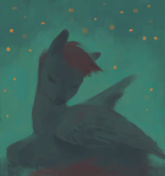 Size: 800x852 | Tagged: safe, artist:exclusionzone, imported from derpibooru, pegasus, pony, limited palette, prone, solo
