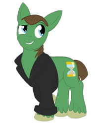 Size: 1280x1629 | Tagged: safe, artist:sixes&sevens, imported from derpibooru, doctor whooves, time turner, earth pony, pony, clothes, doctor who, jacket, leather jacket, male, ninth doctor, ponified, simple background, solo, the doctor, transparent background