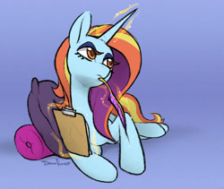 Size: 1223x1031 | Tagged: safe, artist:dawnfire, imported from derpibooru, sassy saddles, pony, female, magic, mare, pillow, thinking