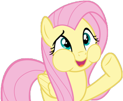 Size: 10921x8910 | Tagged: safe, artist:famousmari5, imported from derpibooru, fluttershy, pegasus, pony, discordant harmony, absurd resolution, cute, female, hooves, mare, open mouth, puffy cheeks, raised hoof, shyabetes, simple background, solo, stuffing, transparent background, underhoof, vector