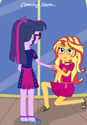 Size: 1148x1640 | Tagged: safe, artist:thomaszoey3000, imported from derpibooru, sci-twi, sunset shimmer, twilight sparkle, human, equestria girls, equestria girls series, spring breakdown, spoiler:eqg series (season 2), blushing, censored, clothes, dress, feet, female, geode of empathy, lesbian, magical geodes, promo, sandals, scitwishimmer, shipping, sunsetsparkle, thomaszoey3000, unnecessary censorship