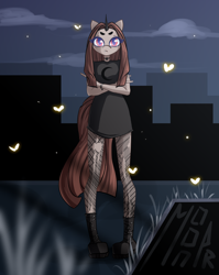 Size: 2128x2676 | Tagged: safe, artist:moonprincessmara, imported from derpibooru, oc, anthro, night