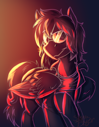 Size: 2154x2766 | Tagged: safe, artist:sierra flyer, derpibooru exclusive, imported from derpibooru, oc, oc only, oc:scriabin, pegasus, pony, clothes, glasses, looking at you, male, ponified, solo