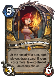 Size: 400x569 | Tagged: safe, artist:atryl, imported from derpibooru, sunset shimmer, breasts, busty sunset shimmer, card, fantasy class, female, hearthstone, knight, legendary, paladin, quest for harmony, trading card, trading card game, warcraft, warrior