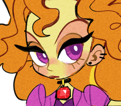 Size: 444x388 | Tagged: safe, artist:kiwi, imported from derpibooru, adagio dazzle, equestria girls, ear piercing, earring, eyeshadow, female, gem, jewelry, lidded eyes, makeup, necklace, piercing, siren gem, solo