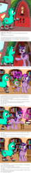 Size: 500x2765 | Tagged: safe, artist:drjavi, imported from derpibooru, spike, twilight sparkle, oc, oc:coppercog, tumblr:ask coppercog, book, golden oaks library, how coppercog met yhsrettulf