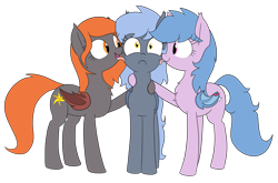 Size: 2868x1896 | Tagged: safe, artist:wafflecakes, imported from derpibooru, oc, oc only, oc:flare, oc:fruit hulu, oc:panne, bat pony, pony, 2019 community collab, derpibooru community collaboration, cute, cute little fangs, fangs, female, licking, mare, non-consensual licking, simple background, tongue out, transparent background