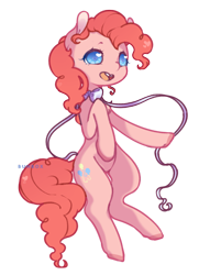 Size: 1300x1800 | Tagged: safe, artist:bunsiebox, imported from derpibooru, pinkie pie, pony, bow, chest fluff, cute, diapinkes, female, heart, heart eyes, open mouth, simple background, solo, transparent background, wingding eyes